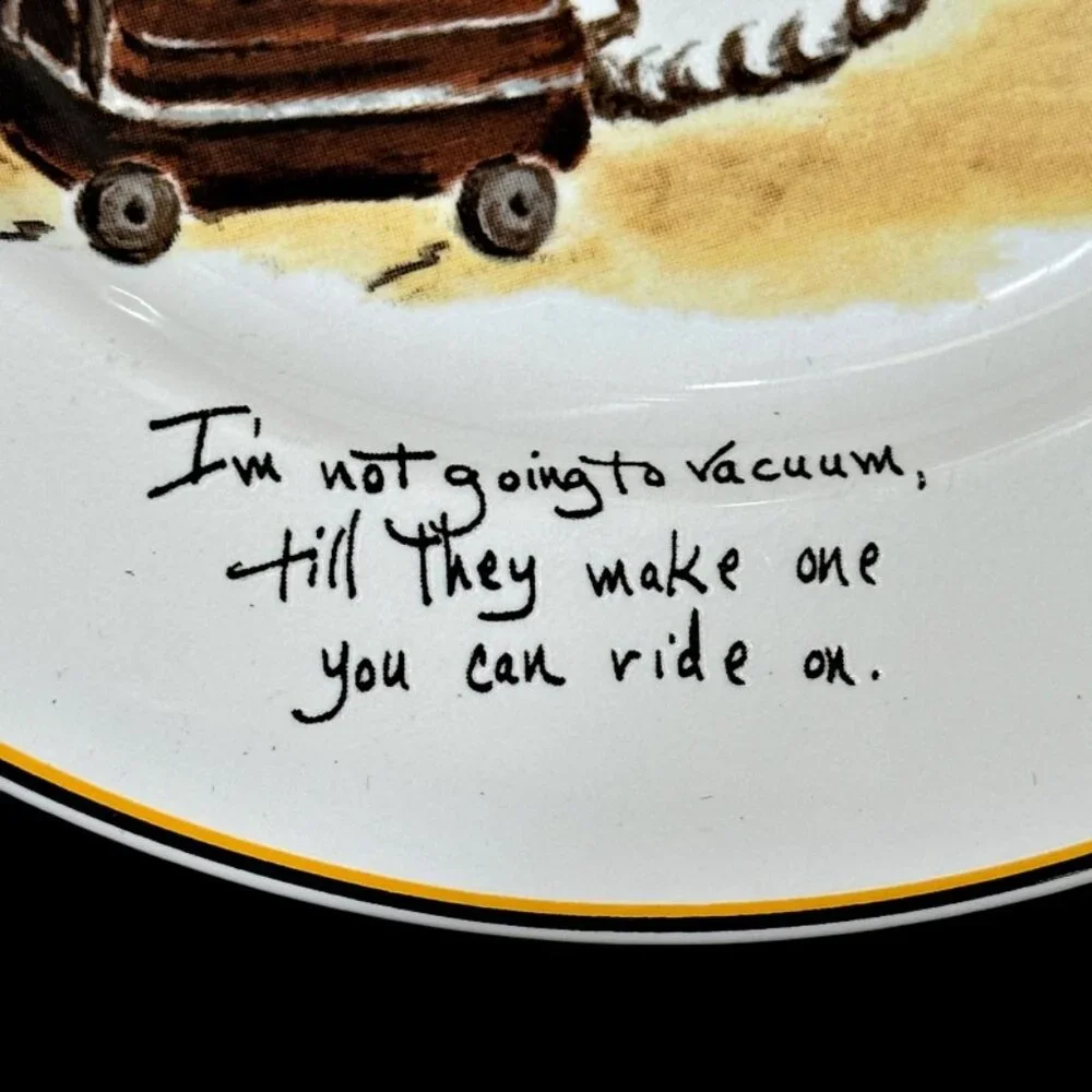 Sakura Spring Cleaning Salad Dessert Plates Set of 4 Stoneware Humorous Women